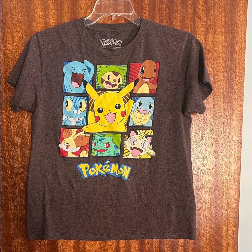 Pokemon Charcoal Tee with Vibrant Characters